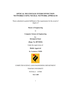OPTICAL MULTISTAGE INTERCONNECTION NETWORKS USING