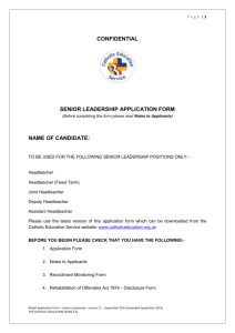 Senior Leadership Application Form