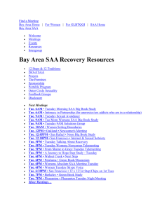Bay Area SAA Recovery Resources