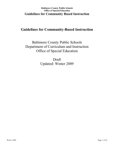 Guidelines for Community-Based Instruction
