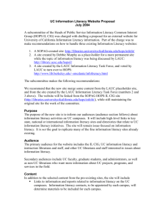 INFOLIT, UC Information Literacy Website Proposal