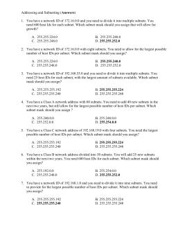 Subnetting Exercises