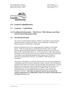 Confidential Information - Vancouver Island Health Authority