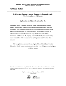 School-Wide Diploma Assessment: Exhibition Research Paper Rubric