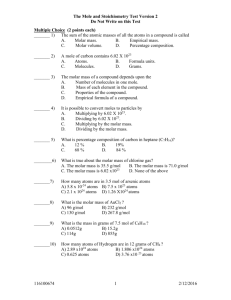 Mole Test and stoichiometry version 2