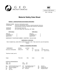 Aluminum Chlorhydrate Solution (3204H) MSDS