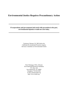 Environmental Justice Requires Precautionary Action