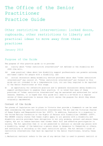 Other restrictive interventions practice guide