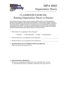 Classroom Exercise - Frame Applications