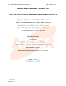 A Holistic Conceptual Framework for Sustainable Tourism