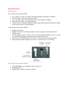 Mass Spectrometry submitting samples instructions