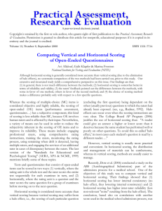 Comparing Vertical and Horizontal Scoring of Open