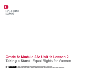 Grade 8 ELA Module 2A, Unit 1, Lesson 2