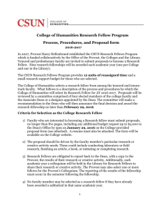 College of Humanities Research Fellow Program