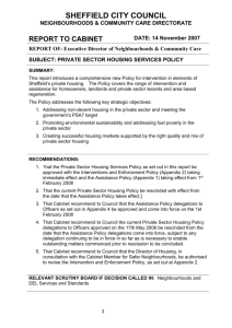 private sector housing services policy