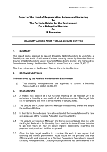 Report of the Head of Regeneration, Leisure and Marketing