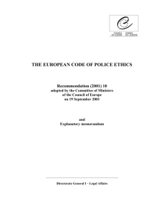 assessment report of the human rights, ethics and policing
