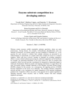 Enzyme substrate competition in a developing