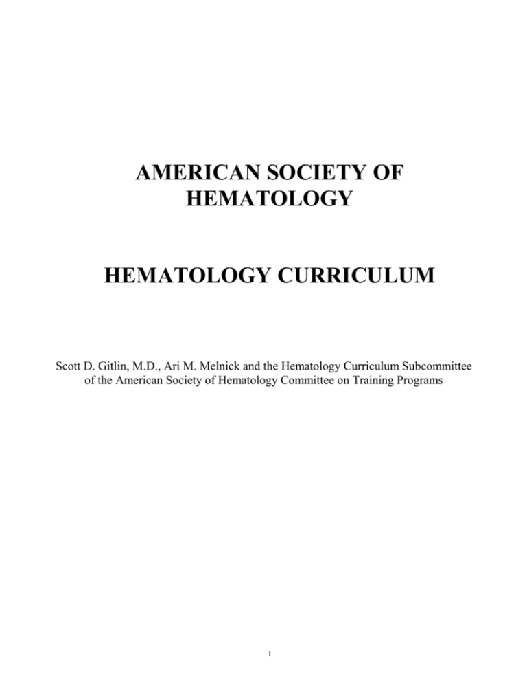 AMERICAN SOCIETY OF HEMATOLOGY