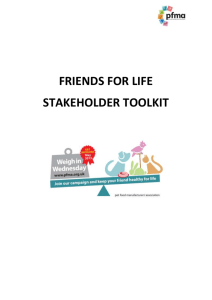 FRIENDS FOR LIFE STAKEHOLDER TOOLKIT PFMA HEALTH