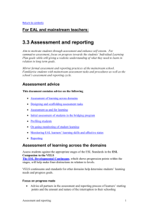 3.3 Assessment and reporting