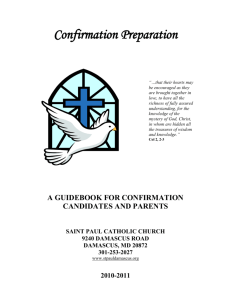 Confirmation Preparation - St. Paul`s Catholic Church