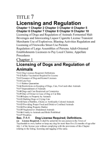 Licensing and Regulation