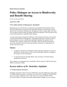 Policy Dialogue on Access to Biodiversity and Benefit Sharing