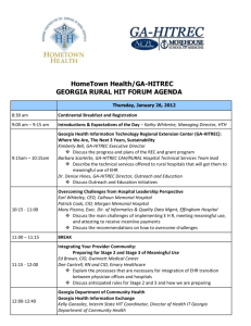 GA Rural HIT Forum Agenda 012312