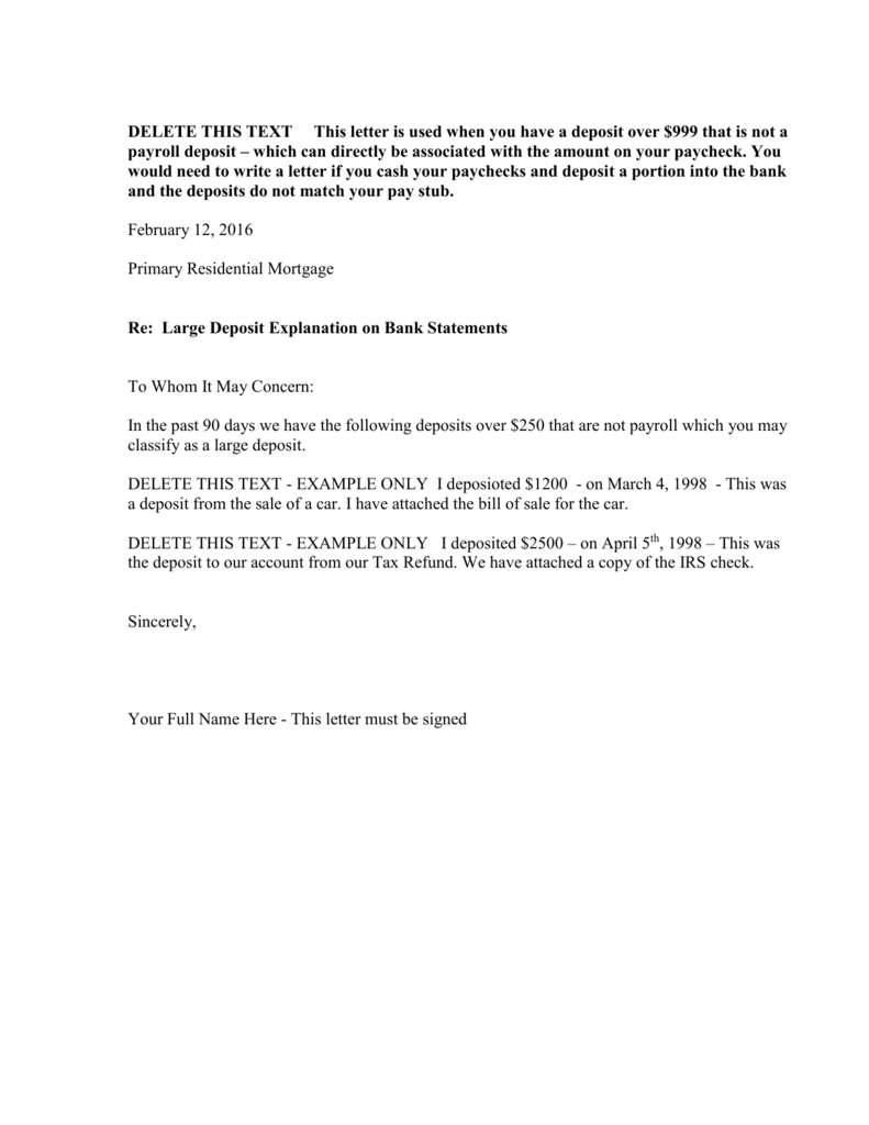 Letter Of Explanation Template