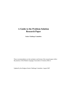 A GUIDE TO THE BASIC RESEARCH PAPER