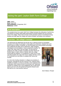 Leyton Sixth Form College - Good practice example