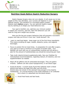 Nutrition Goals Before Gastric Reduction Surgery