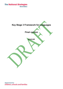 Framework for Key Stage 3 Modern Foreign Languages