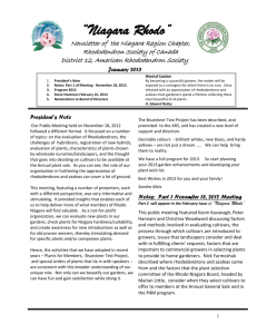 January, 2013 Newsletter - The Rhododendron Society of Canada