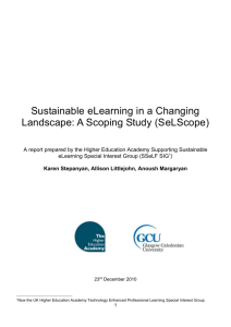 Approaches to Sustainable E-Learning in a Changing Landscape: A