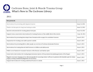 2011 - Cochrane Bone, Joint and Muscle Trauma