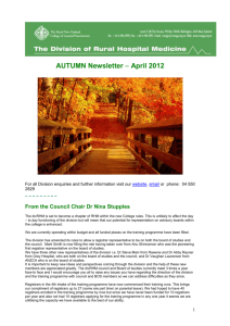 DRHMNZ Newsletter April 2012 - The Royal New Zealand College