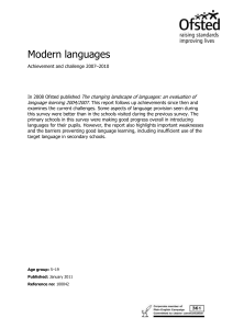 Modern languages achievement and challenge 2007 to