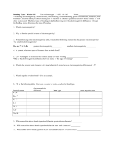 Polarity and electronegativity practice worksheet answers