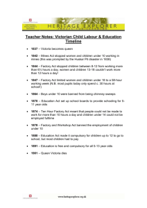 Teachers Notes: Victorian Child Labour and