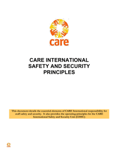 CARE INTERNATIONAL SAFETY AND SECURITY PRINCIPLES