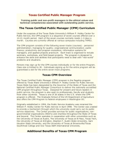 Texas Certified Public Manager Program