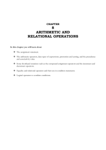 Arithmetic And Relational Operations