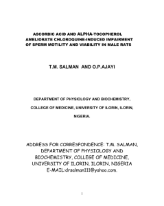 Ascorbic acid and X-tocopherol ameliorate