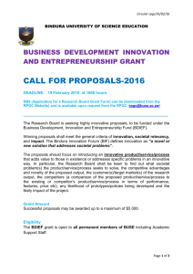 Business Development Innovation and Entrepreneurship Fund
