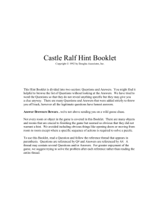Castle Ralf Hint Booklet