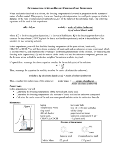 Determination of Molar Mass by Freezing-Point