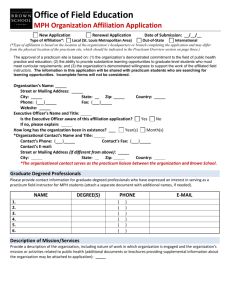agency profile questionnaire - Washington University in St. Louis