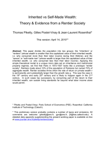 On the Long-Run Evolution of Inheritance: - Thomas Piketty